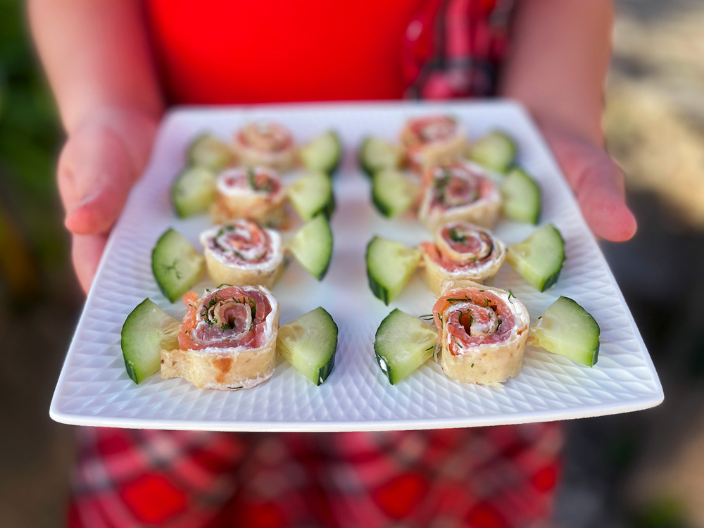 Bonbon med røkelaks og kremost