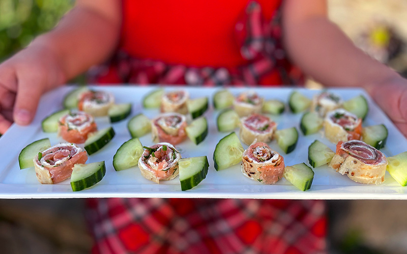 Bonbon med røkelaks og kremost